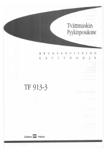 Käyttöohje ElektroHelios TF913-3 Pesukone