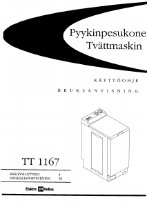 Käyttöohje ElektroHelios TT1167 Pesukone