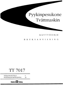 Käyttöohje ElektroHelios TT7017 Pesukone