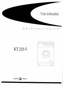 Bruksanvisning ElektroHelios KT233-5 Kombinerad tvätt-tork