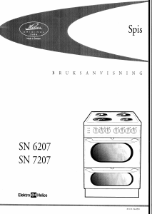 Bruksanvisning ElektroHelios SN7207 Spis