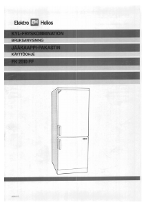 Käyttöohje ElektroHelios FK2510FF Jääkaappipakastin