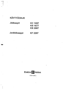 Käyttöohje ElektroHelios KF2297 Jääkaappipakastin