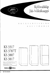 Käyttöohje ElektroHelios KS3317 Jääkaappipakastin