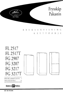 Käyttöohje ElektroHelios FG2907 Pakastin