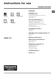 Manuale Hotpoint-Ariston WMSD 723B EU.L Lavatrice