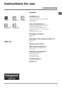 Instrukcja Hotpoint-Ariston FMG 723MB EU.M Pralka