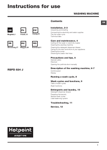 Instrukcja Hotpoint-Ariston RSPD 824 JX EU Pralka