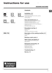 Instrukcja Hotpoint-Ariston RSG 703 K EU Pralka