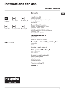 Manual de uso Hotpoint-Ariston RPD 1165 DX EU Lavadora