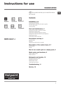 Manual Hotpoint-Ariston RDPD 96407 JX EU Washer-Dryer