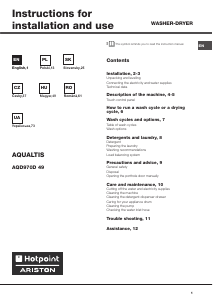 Instrukcja Hotpoint-Ariston AQD970D 49 EU/B Pralko-suszarka