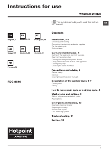 Manual de uso Hotpoint-Ariston FDG 8640BS EU Lavasecadora