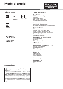 Mode d’emploi Hotpoint-Ariston AQC8 1F7T1PLUS (EU) Sèche-linge