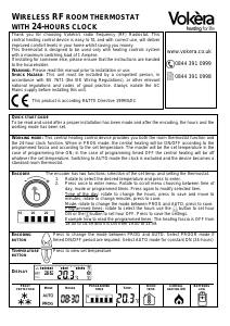 Handleiding Vokèra RF Thermostaat