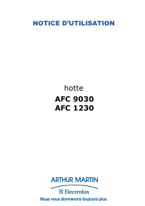 Mode d’emploi Arthur Martin-Electrolux AFC9030W Hotte aspirante