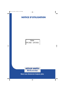 Mode d’emploi Arthur Martin-Electrolux AFC650W Hotte aspirante