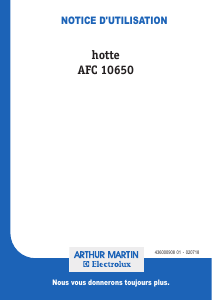 Mode d’emploi Arthur Martin-Electrolux AFC10650X Hotte aspirante