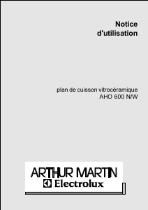 Mode d’emploi Arthur Martin-Electrolux AHO600W Table de cuisson