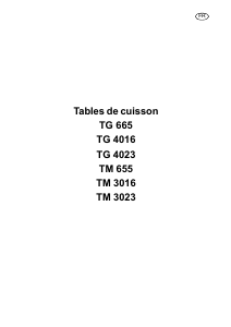 Mode d’emploi Arthur Martin-Electrolux TG4023G Table de cuisson