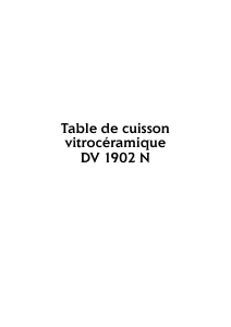 Mode d’emploi Arthur Martin-Electrolux DV1902N44C Table de cuisson