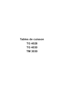 Mode d’emploi Arthur Martin-Electrolux TG4030W Table de cuisson