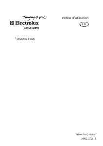 Mode d’emploi Arthur Martin-Electrolux AHG30211X Table de cuisson