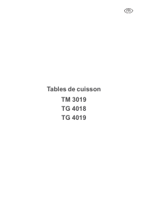 Mode d’emploi Arthur Martin-Electrolux TG4019W Table de cuisson