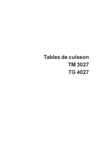 Mode d’emploi Arthur Martin-Electrolux TG4027W Table de cuisson