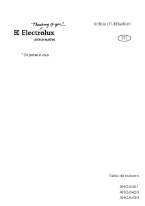 Mode d’emploi Arthur Martin-Electrolux AHG6430X Table de cuisson