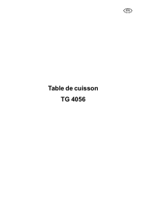 Mode d’emploi Arthur Martin-Electrolux TG4056W Table de cuisson