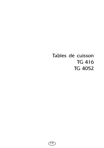 Mode d’emploi Arthur Martin-Electrolux TG4052G Table de cuisson