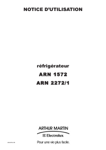 Mode d’emploi Arthur Martin-Electrolux ARN2272 Réfrigérateur