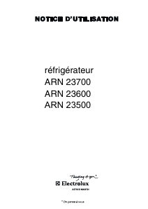 Mode d’emploi Arthur Martin-Electrolux ARN2370 Réfrigérateur