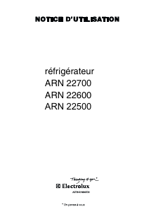 Mode d’emploi Arthur Martin-Electrolux ARN2270 Réfrigérateur
