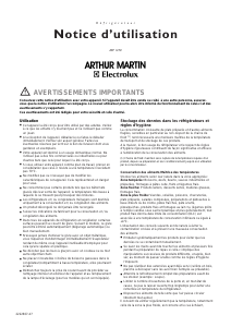 Mode d’emploi Arthur Martin-Electrolux ART1470 Réfrigérateur