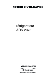 Mode d’emploi Arthur Martin-Electrolux ARN2373 Réfrigérateur