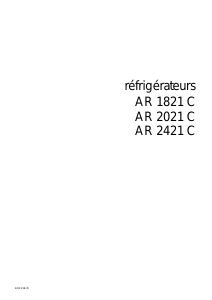 Mode d’emploi Arthur Martin-Electrolux AR1821C Réfrigérateur