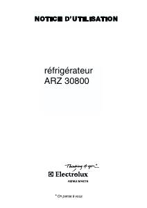 Mode d’emploi Arthur Martin-Electrolux ARZ30800 Réfrigérateur