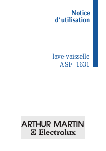 Mode d’emploi Arthur Martin-Electrolux ASF 1631 Lave-vaisselle