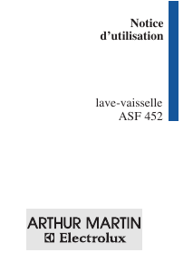 Mode d’emploi Arthur Martin-Electrolux ASF 452 Lave-vaisselle