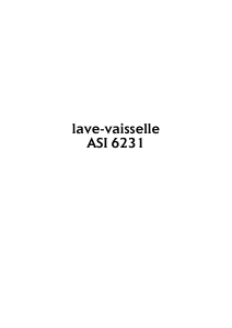 Mode d’emploi Arthur Martin-Electrolux ASI 6231 N Lave-vaisselle