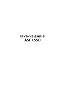 Mode d’emploi Arthur Martin-Electrolux ASI 1650 W Lave-vaisselle