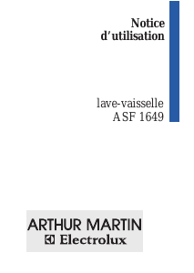 Mode d’emploi Arthur Martin-Electrolux ASF 1649 Lave-vaisselle