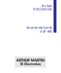Mode d’emploi Arthur Martin-Electrolux ASF 445 Lave-vaisselle