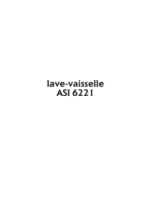 Mode d’emploi Arthur Martin-Electrolux ASI 6221 W Lave-vaisselle