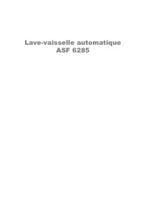 Mode d’emploi Arthur Martin-Electrolux ASF 6285 Lave-vaisselle