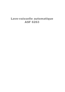 Mode d’emploi Arthur Martin-Electrolux ASF 6263 Lave-vaisselle