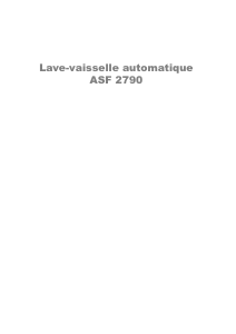 Mode d’emploi Arthur Martin-Electrolux ASF 2790 Lave-vaisselle