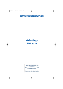 Mode d’emploi Arthur Martin-Electrolux ADC 5310 Sèche-linge